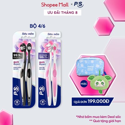 Bộ 4/6 bàn chải P/S Chuyên gia chăm sóc nướu 