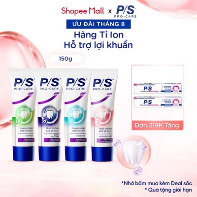 [MỚI] Kem Đánh răng P/S Pro-Care với hàng tỉ ion hoạt tính hỗ trợ lợi khuẩn 150g