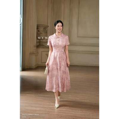 Đầm Công Sở Nữ Dáng Xòe MY WAY Chất Liệu Gấm Cao Cấp 9MD02668