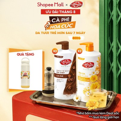 Combo 2 Sữa Tắm Lifebuoy Hoa Cúc Cam Thảo & Cà Phê 800G