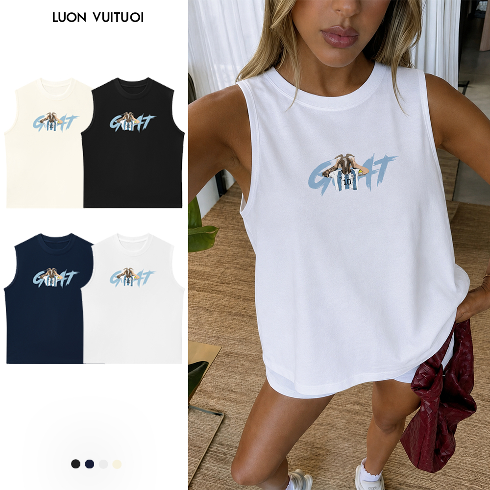 Áo Ba Lỗ Bóng Đá Relaxed Fit Luon Vuituoi "Messi Goat" - Luôn Vui Tươi MH2949MH