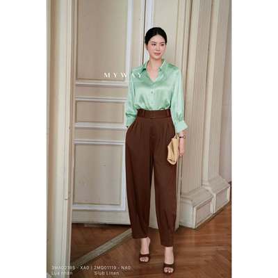 Áo Sơ Mi Lụa Nữ MY WAY Dài Tay Công Sở Sang Trọng 3ma02185
