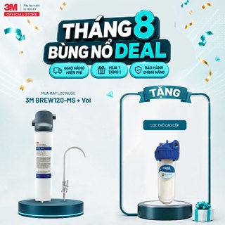 Máy Lọc Nước 3M Lắp Dưới Bồn Rửa BREW120-MS Không Điện Kèm Vòi Inox - Đạt Chuẩn NSF/ANSI - Uống Trực Tiếp