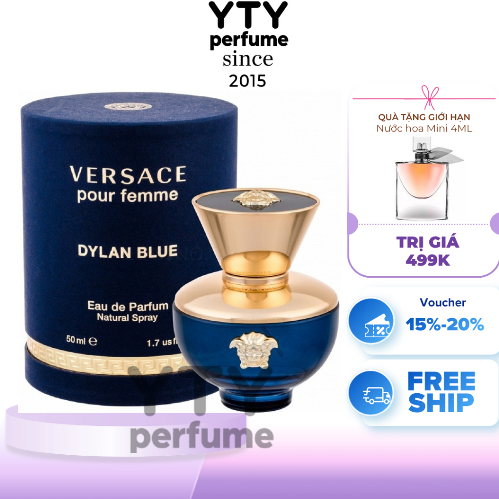 (Hỏa tốc HCM) Nước hoa nữ Versace Pour Femme Dylan Blue EDP 50ml Auth FULL BOX