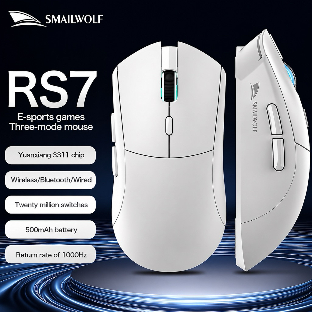 Chuột Gaming Không Dây Smailwolf RS7 - 3 Mode-Paw 311 -20000 DPI có app macro - Chuyên Dụng Chơi Gam