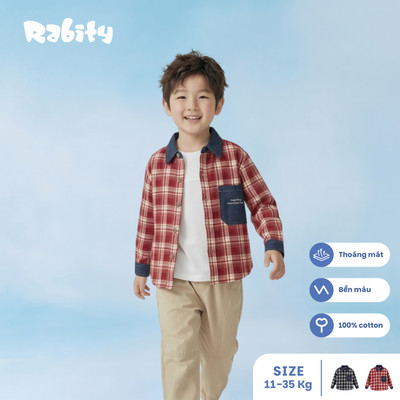   Áo sơ mi dạ dài tay bé trai Rabity 912.015