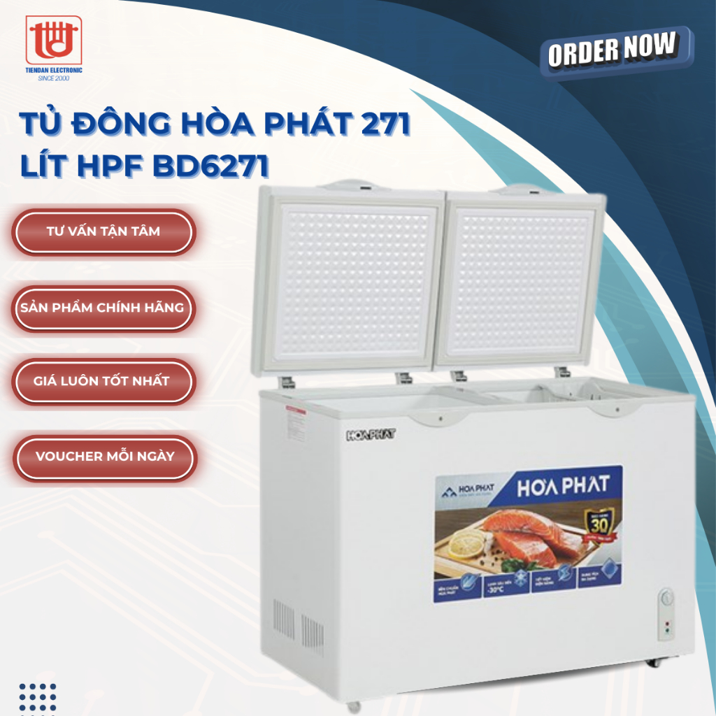 Hòa Phát Tủ đông bảo quản thực phẩm 271L HPF BD6271