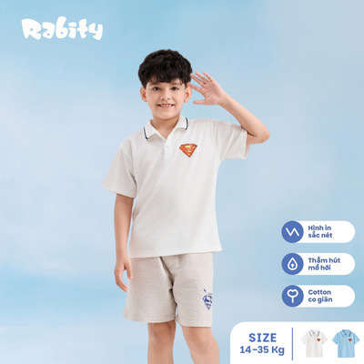   Áo thun Polo tay ngắn Superman DC bé trai Rabity 101.002