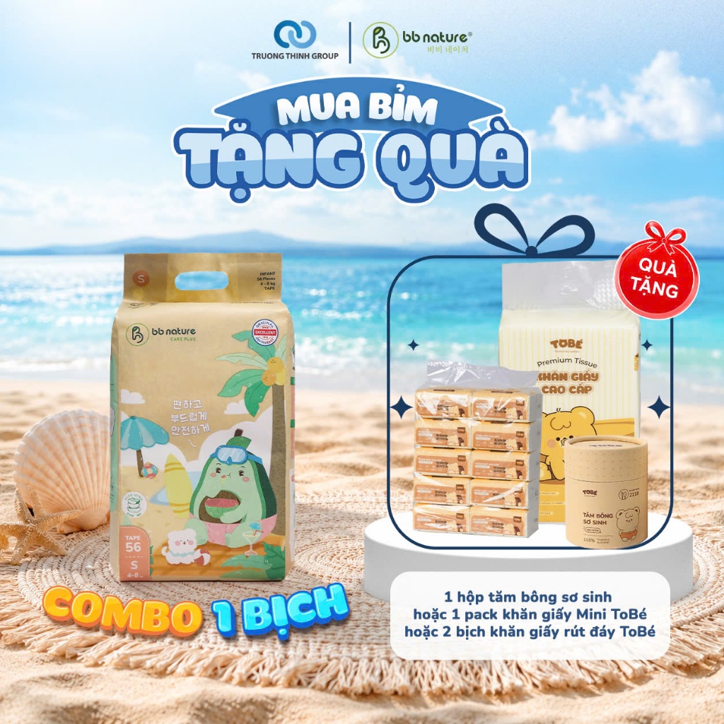 [BB NATURE CARE PLUS] COMBO 1 Bịch Tã - Bỉm Cải Tiến Vượt Trội BB Nature Care Plus