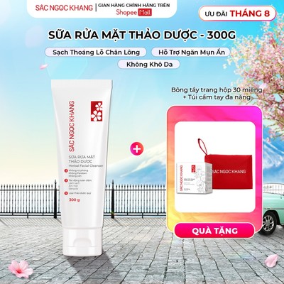 Sữa Rửa Mặt Thảo Dược Làm Sạch Sâu Dịu Nhje Sắc Ngọc Khang 300g