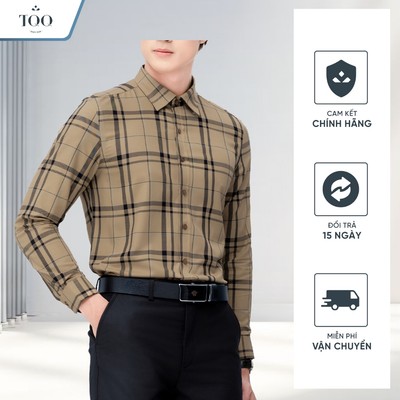 Áo sơ mi nam TQQ phom Slimfit K612CS họa tiết kẻ sọc chất vải cao cấp hạn chế nhăn