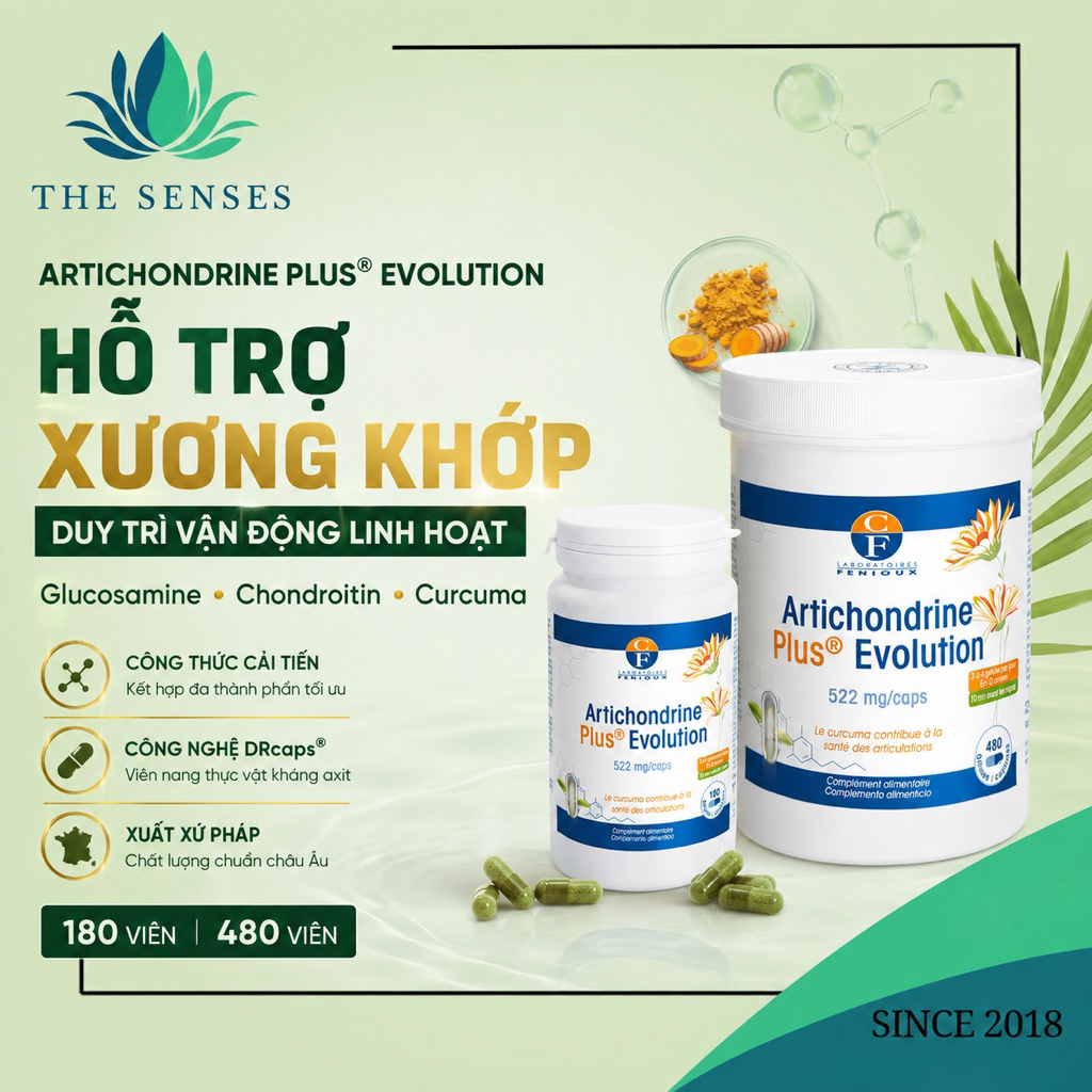Viên Uống Hỗ Trợ Xương Khớp Artichondrine Plus Evolution Glucosamine Chondroitin - The Senses