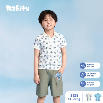   Áo thun polo tay ngắn Stitch Disney bé trai Rabity 501.013