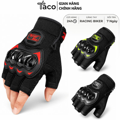 Găng Tay Hở Ngón TACO Có Gù Nhựa, Bao Tay Xe Máy Đi Phượt Bảo Vệ Tay Chắc Chắn