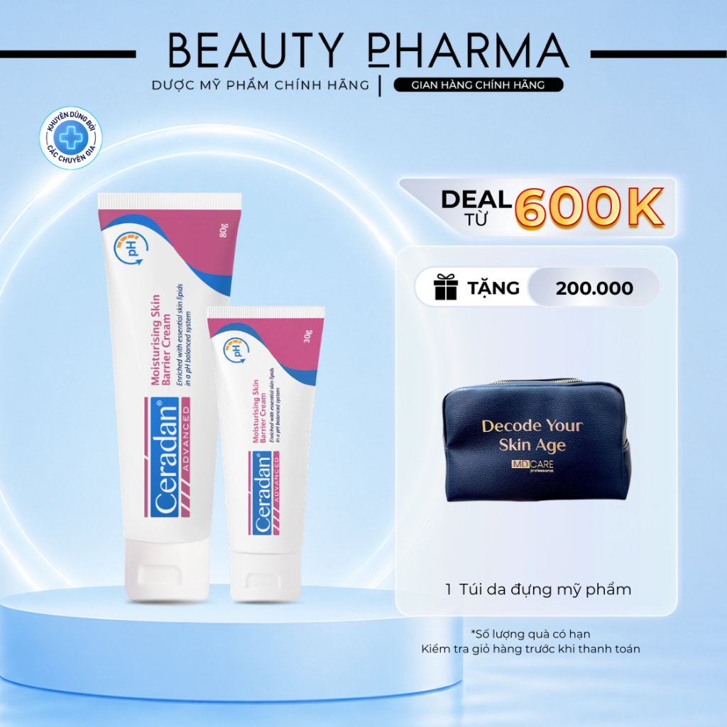 [30G / 80G - DATE MỚI - CHÍNH HÃNG] Ceradan Advanced Moisturising Skin Barrier Cream - Kem Dưỡng Ẩm,