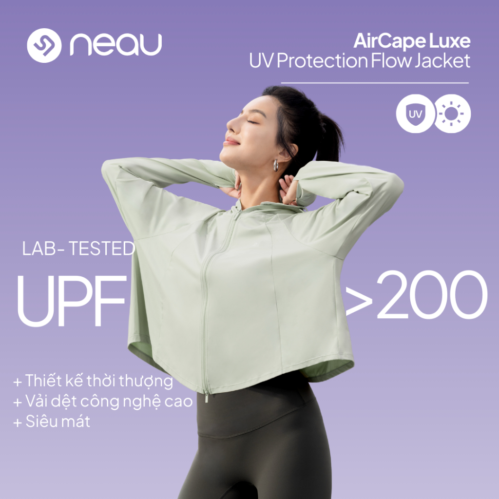 NEAU AirCape Luxe Áo Chống Nắng Tia UV 99% Cánh Dơi Su Lạnh Ngắn AC501