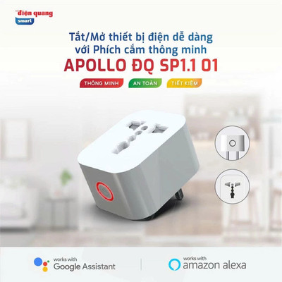 [KOL] Phích Cắm Thông Minh Wifi Điện Quang 2000W - Điều Khiển Từ Xa, Hẹn Giờ Tự Động, Bảo Hành18 Tháng