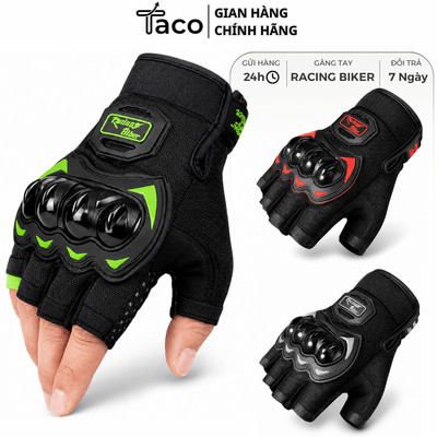 TACO - Găng Tay Moto Sport Gù Nhựa, Bao Tay Hở Ngón Xe Máy Đi Phượt Bảo Vệ Tay Chắc Chắn