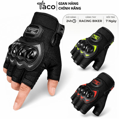 Găng Tay Xe Máy Đa Năng Hở Ngón TACO, Bao Tay Nam Có Gù Bảo Vệ Lái Xe, Du Lịch, Đi Phượt