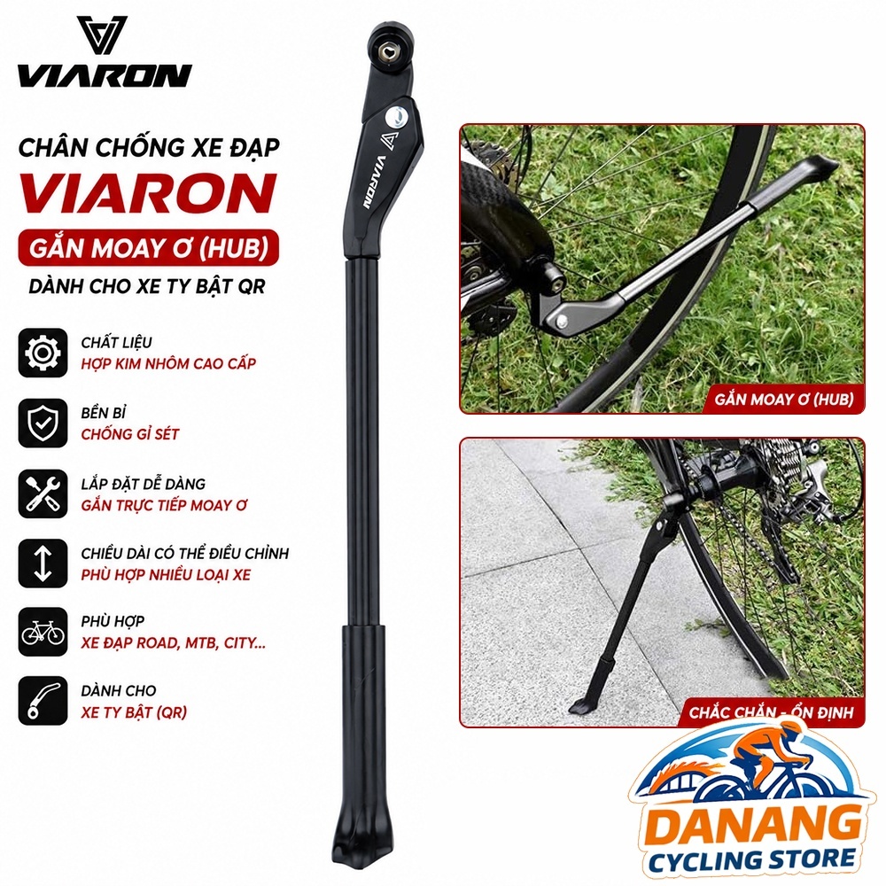 Chân Chống Xe Đạp VIARON Gắn Moay Ơ (Hub) – Dành Cho Xe Ty Bật Qr