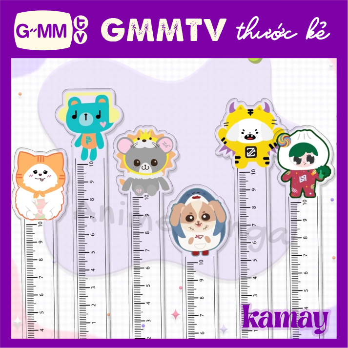 Thước kẻ GMMTV Thước kẻ  linh vật mỏ hỗn OTP trong suốt 10cm - Kamay