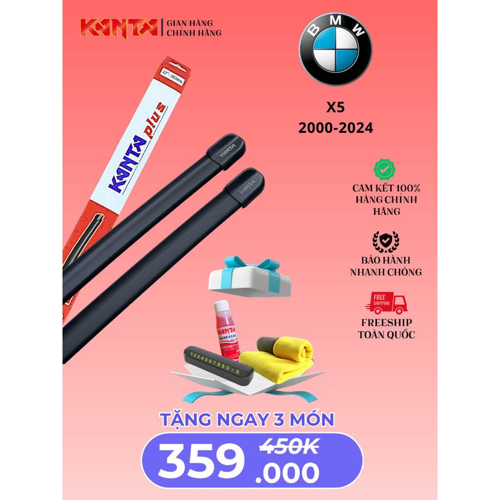 Gạt mưa Kanta Plus cho BMW X5 E53 E70 E70 FACELIFT G05 siêu sạch siêu êm siêu bền (bảo hành 6 tháng)