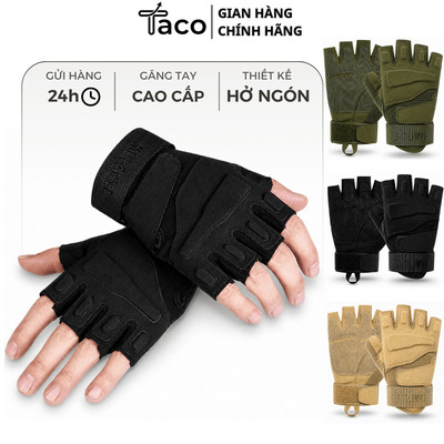 TACO - Găng Tay Xe Máy Cụt Ngón Battle Wolf Chống Trượt, Bảo Vệ Tay Khi Lái Xe