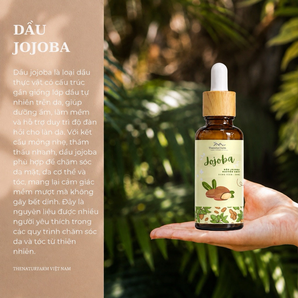 Dầu jojoba nguyên chất ép lạnh Thenaturfarm [ Jojoba Oil ][ Nguyên liệu làm đẹp]