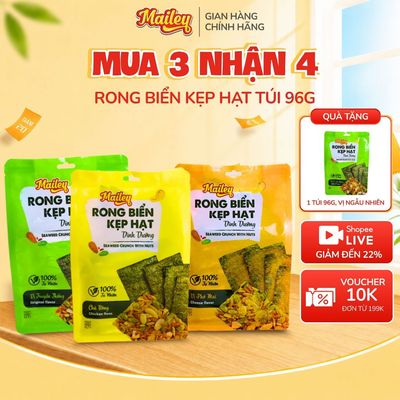 Thanh Rong Biển Kẹp Hạt Dinh Dưỡng Mix Hạt Tự Nhiên Ăn Vặt Lành Mạnh 96g | Mailey