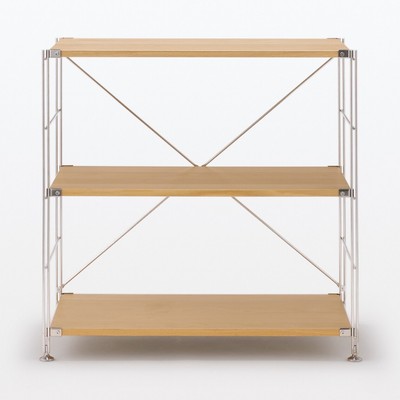 [F] MUJI Kệ Gỗ Sồi Khung Inox - Rộng (W86*D41)