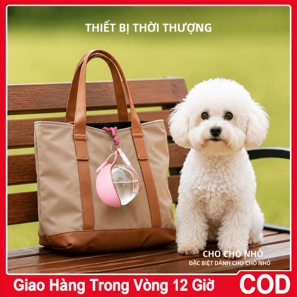 Bình Nước Thú Cưng Gấp Gọn Cho Chó Mèo, Bình Uống Nước Di Động Cầm Tay Khi Đi Dạo Du Lịch