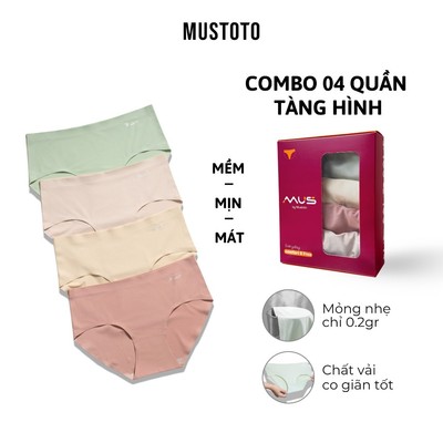 MUSTOTO COMBO 4 Quần Lót Nữ Mustoto Không Đường May Tàng Hình Mềm Mại (MQ62)