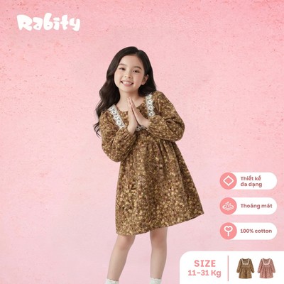  Đầm váy nhung dài tay bé gái Rabity 951.002