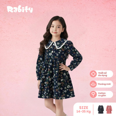  Đầm váy nhung dài tay bé gái Rabity 951.005