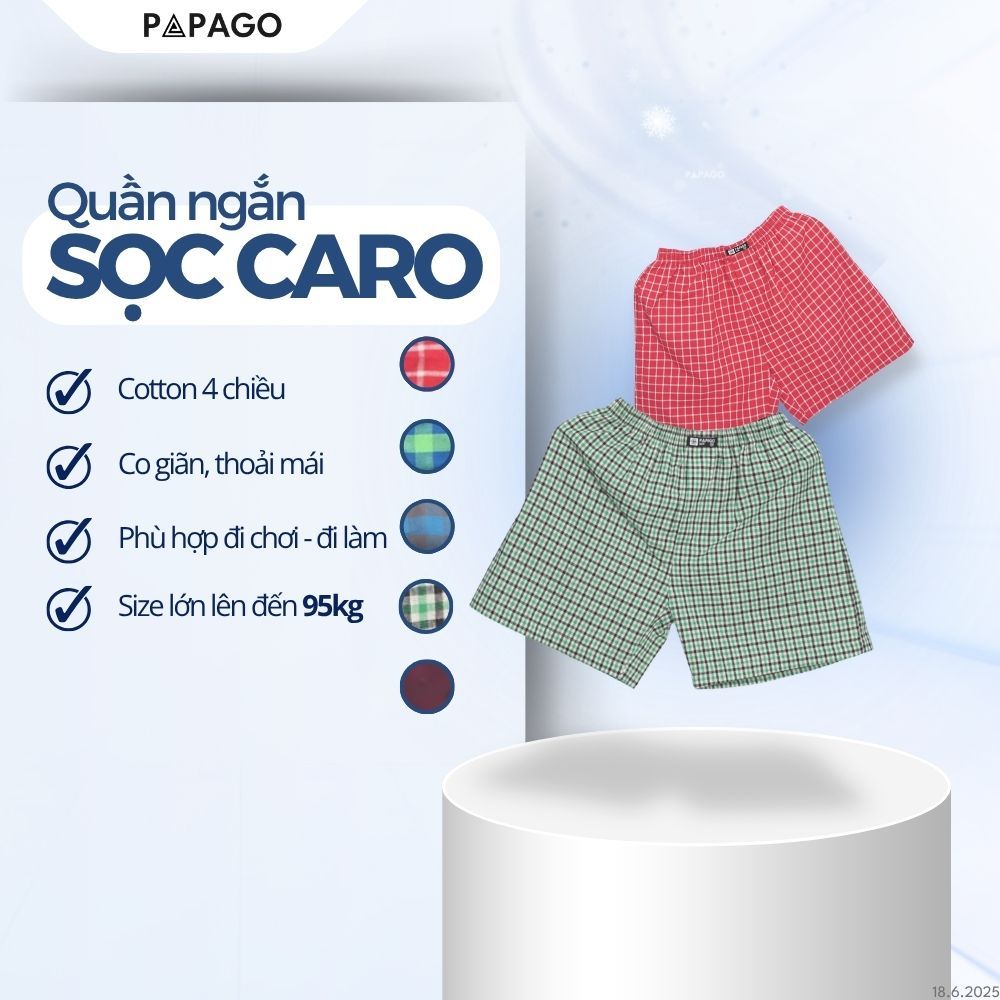 [QUÀ TẶNG KHÔNG BÁN] Quần Short Nam Mặc Nhà Dáng Thoải Mái, Chất Vải Mềm PAPAGO - P24QNCR001
