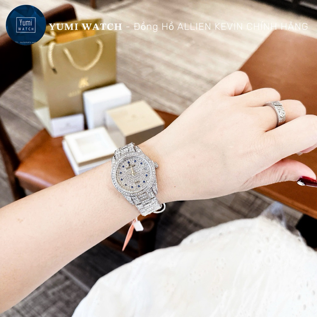 Đồng Hồ Nữ ALLIEN KEVIN Sang Chảnh, Đính Đá Bling Bling FULLBOX