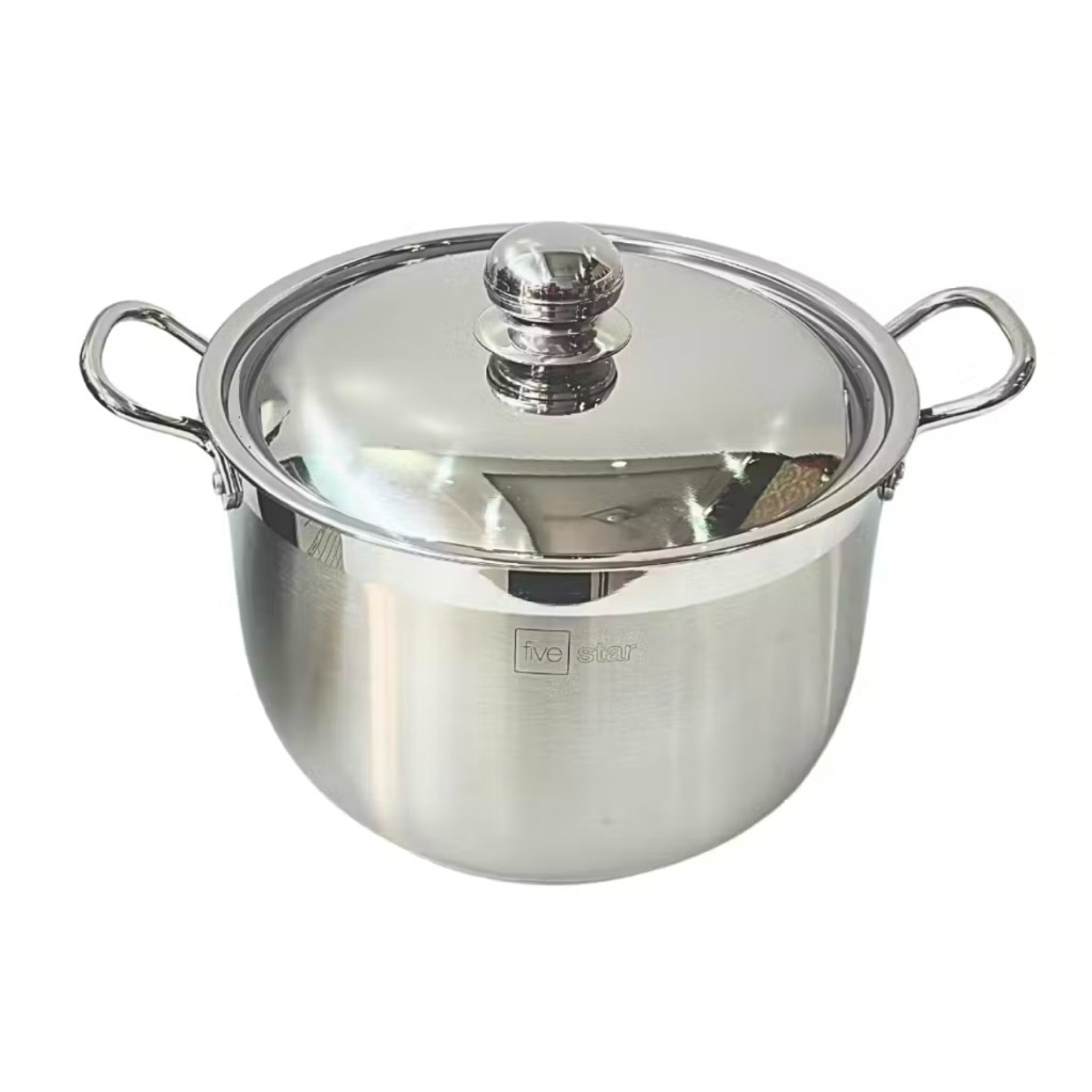 NỒI LUỘC GÀ 3 ĐÁY FIVESTAR NẮP VUNG INOX/ VUNG KÍNH size 30/32cm . chính hãng Fivestar