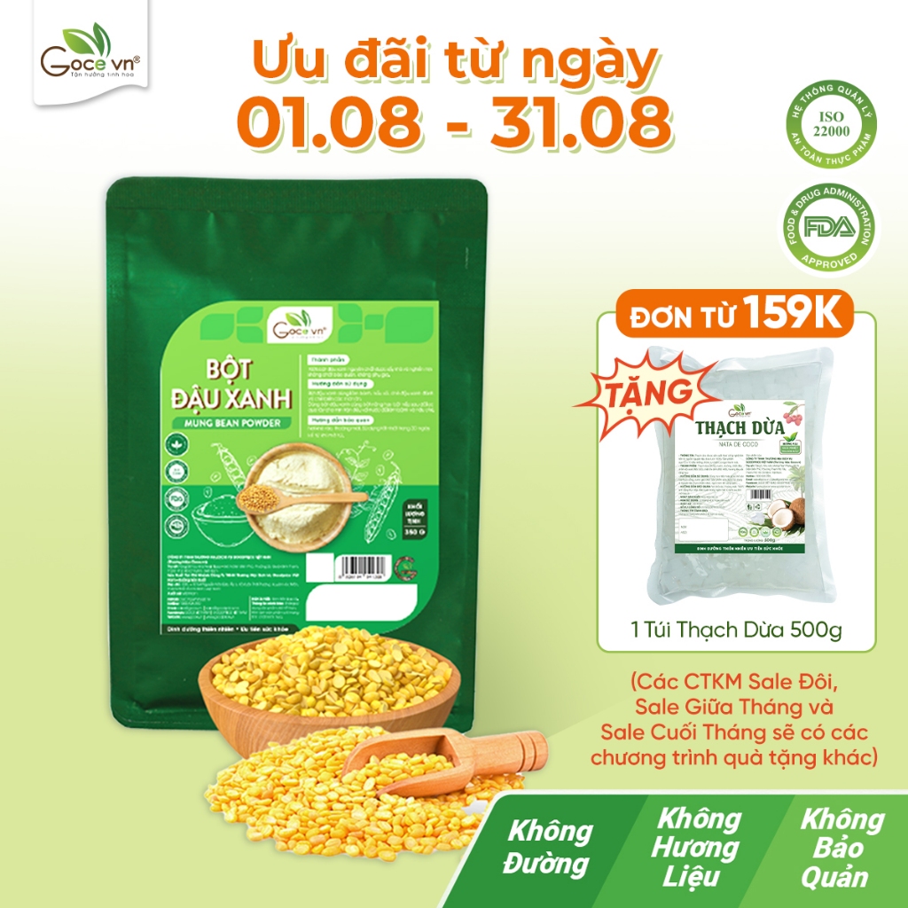 Bột đậu xanh (Đậu xanh cà vỏ) Goce - 350g