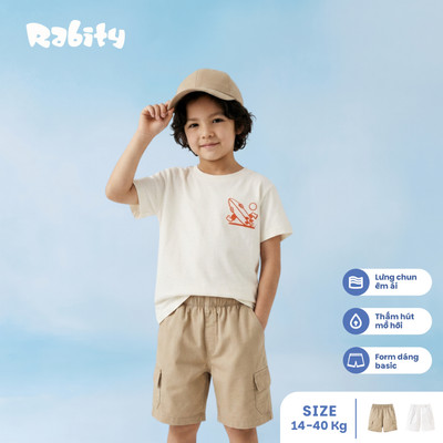  Quần short kaki lưng chun túi hộp Spider-Man Marvel bé trai Rabity 930.008