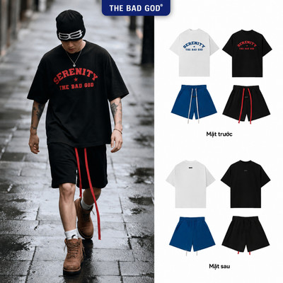 [GIÁ TRÊN LIVE] Set Bộ Nam THE BAD GOD Devision - Đồ Bộ Nam Áo Thun Quần Short Oversize Phong Cách Streetwear