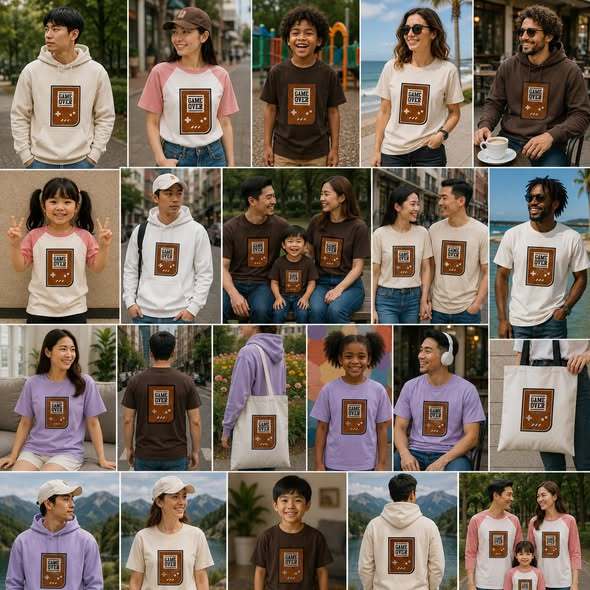 Áo Thun Unisex In 2 Mặt Retro Game Over - ĐỘC ĐẸP CHẤT - Áo Phông Cotton Nam Nữ