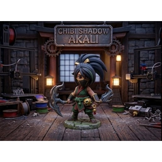 MÔ HÌNH LIÊN MINH HUYỀN THOẠI TƯỚNG AKALI CHIBI RESIN