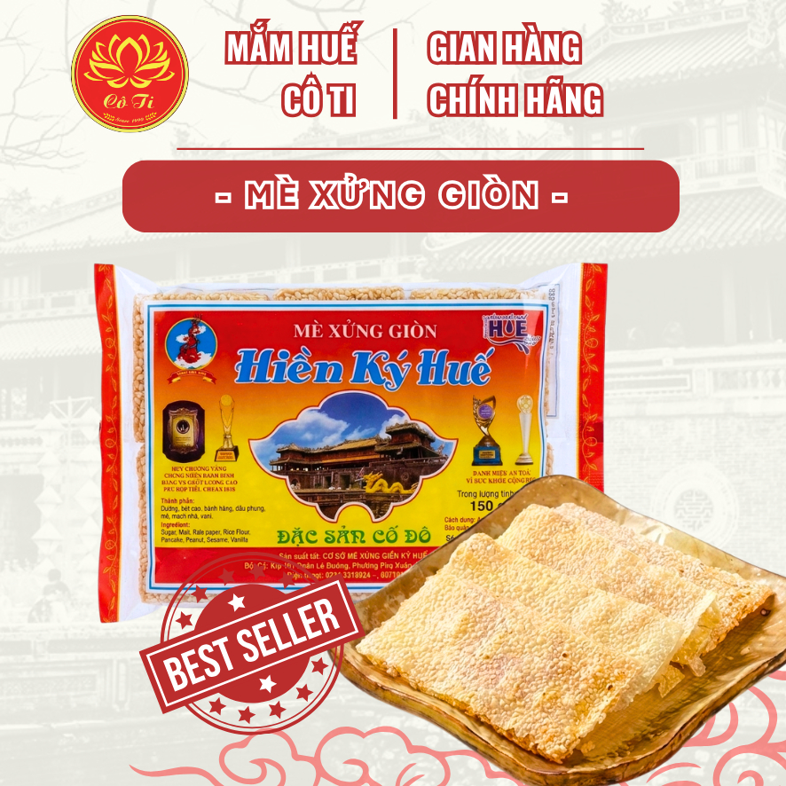 Mè Xửng Giòn Hiền Ký Huế Gói 150G, Mè Xửng Giòn Đặc Sản Huế