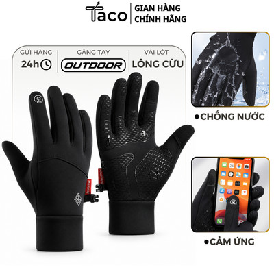 Găng Tay Xe Máy Mùa Đông TACO Chống Nước, Giữ Ấm, Cảm Ứng Điện Thoại, Outdoor