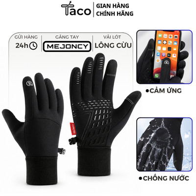 Găng Tay Mùa Đông TACO Giữ Ấm, Chống Nước, Cảm Ứng Điện Thoại, Đi Xe Máy Mejoncy