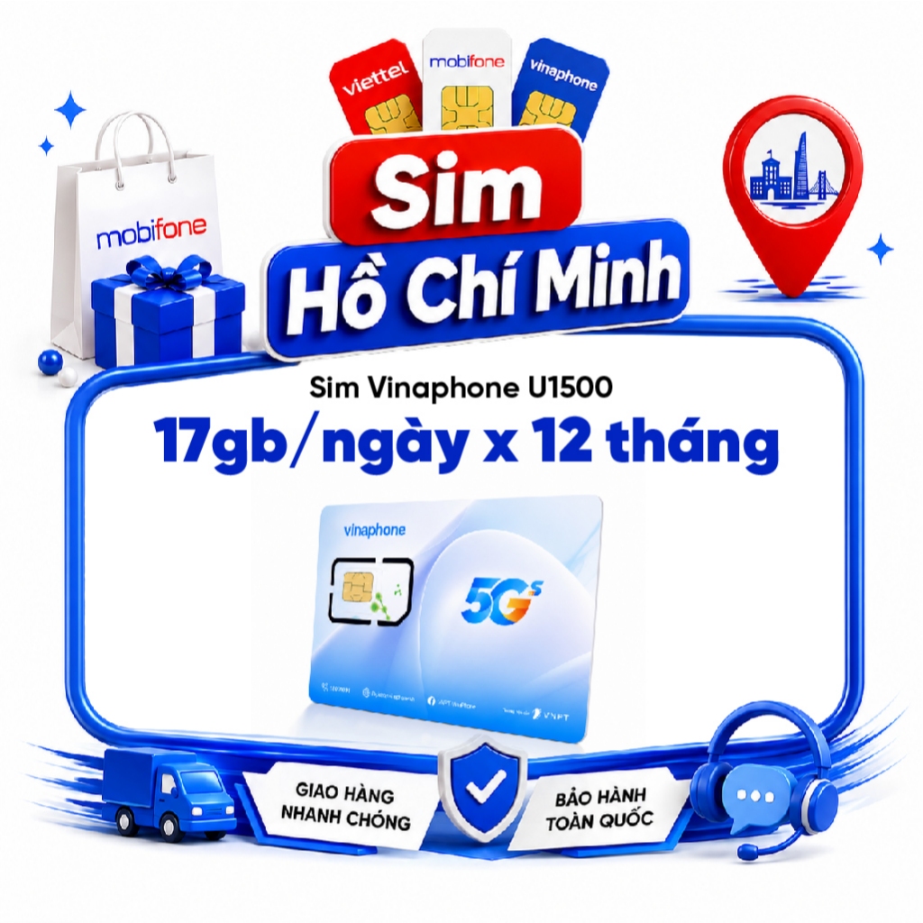 ✨ [U1500 6000GB/năm] Sim 5G U1500 VinaPhone 500GB/tháng sử dụng 12 tháng hỗ trợ SIM vật lý và eSIM