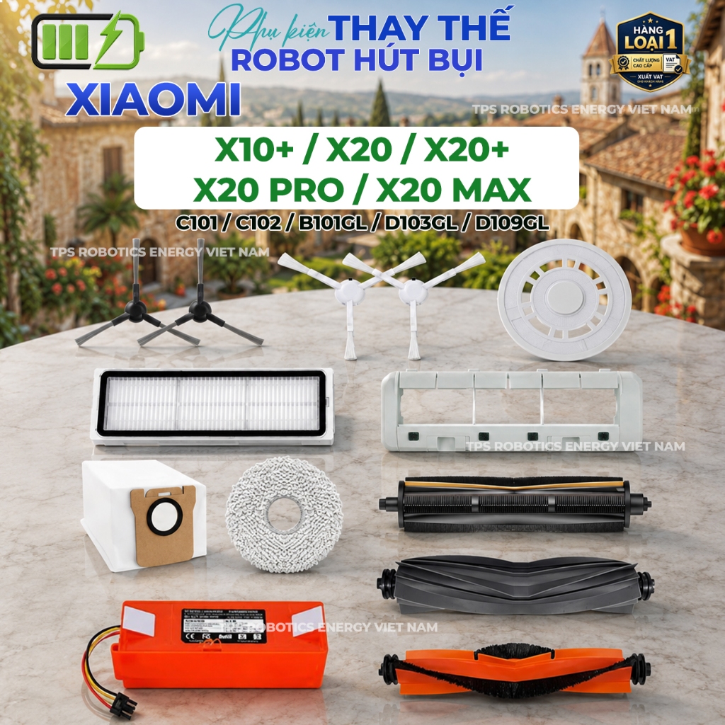 PHỤ KIỆN ROBOT HÚT BỤI XIAOMI X10+ / X20 / X20+ / X20 PRO / X20 MAX - CHỔI, KHĂN LAU, TẤM LỌC, TÚI R