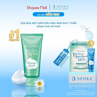 Sữa rửa mặt ngừa mụn SENKA PERFECT WHIP acne care 100g