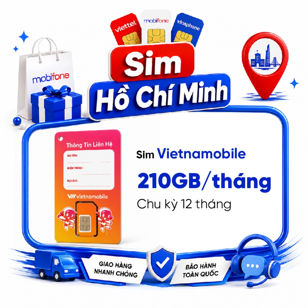 ✨ [210GB/Tháng] SIM 4G Vietnamobile 7GB/ngày dung lượng cao 210GB/tháng giải pháp data lớn