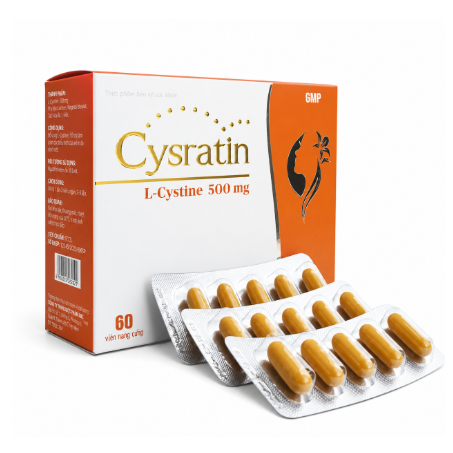 Cysratin L cystine 500mg  Viên uống ngăn rụng tóc, sáng da, chắc móng